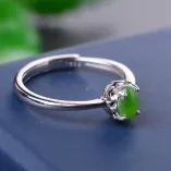 925 Sterling Silver Gold-Plated 4-Prong Ring Setting for 4x6mm Oval Cabochon