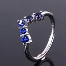 925 Sterling Silver Gold Plated Cluster Ring Setting for 5-Stone 3mm Round Gemstones