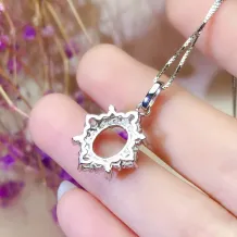 925 Sterling Silver Gold-Plated Fashion Ring Settings For 5x7/6x8/7x9mm Oval Crystal/Jade/Garnet Unset