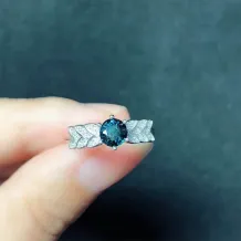 925 Sterling Silver Gold-Plated Floral Wheat Band Ring Setting for 6mm Round Sapphire