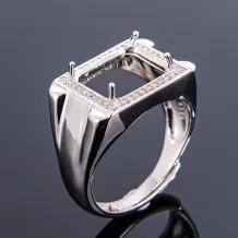 925 Sterling Silver Gold Plated For Rectangle 9x11 10x12 10x14 11x15 12x16mm Colored Gems