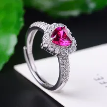 925 Sterling Silver Gold-Plated Luxury Cz 4-Prong Ring Setting For 6x6mm Heart-Shaped Stones