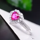 925 Sterling Silver Gold-Plated Luxury Cz 4-Prong Ring Setting For 6x6mm Heart-Shaped Stones