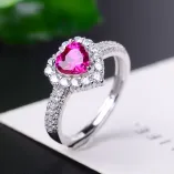 925 Sterling Silver Gold-Plated Luxury Cz 4-Prong Ring Setting For 6x6mm Heart-Shaped Stones