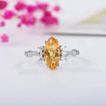 925 Sterling Silver Gold Plated Marquise Ring Setting for 6x12mm Ruby/Sapphire