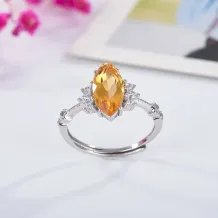 925 Sterling Silver Gold Plated Marquise Ring Setting for 6x12mm Ruby/Sapphire