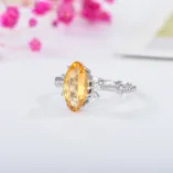 925 Sterling Silver Gold Plated Marquise Ring Setting for 6x12mm Ruby/Sapphire