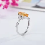925 Sterling Silver Gold Plated Marquise Ring Setting for 6x12mm Ruby/Sapphire