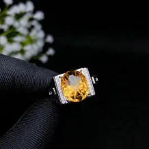 925 Sterling Silver Gold-Plated Men's Ring Setting for 10x12mm Oval Sapphire Cabochon