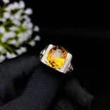 925 Sterling Silver Gold-Plated Men's Ring Setting for 10x12mm Oval Sapphire Cabochon