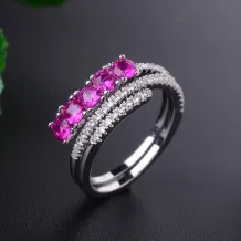 925 Sterling Silver Gold-Plated Minimalist Braided Band Ring Setting for 3x3mm Round Stones