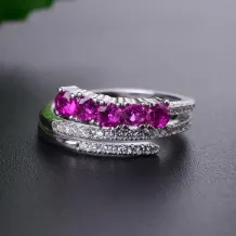 925 Sterling Silver Gold-Plated Minimalist Braided Band Ring Setting for 3x3mm Round Stones