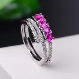 925 Sterling Silver Gold-Plated Minimalist Braided Band Ring Setting for 3x3mm Round Stones