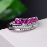 925 Sterling Silver Gold-Plated Minimalist Braided Band Ring Setting for 3x3mm Round Stones