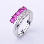 925 Sterling Silver Gold-Plated Minimalist Braided Band Ring Setting for 3x3mm Round Stones