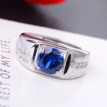 925 Sterling Silver Gold-Plated Minimalist Men's Ring Setting for 7 8mm Round Cubic Zirconia (CZ)