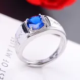 925 Sterling Silver Gold-Plated Minimalist Men's Ring Setting for 7 8mm Round Cubic Zirconia (CZ)