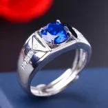 925 Sterling Silver Gold-Plated Minimalist Men's Ring Setting for 7 8mm Round Cubic Zirconia (CZ)