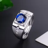 925 Sterling Silver Gold-Plated Minimalist Men's Ring Setting for 7x7mm & 8x8mm Round Cubic Zirconia (CZ)