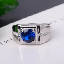 925 Sterling Silver Gold-Plated Minimalist Men's Ring Setting for 7x7mm &amp; 8x8mm Round Cubic Zirconia (CZ)