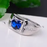 925 Sterling Silver Gold-Plated Minimalist Men's Ring Setting for 7x7mm & 8x8mm Round Cubic Zirconia (CZ)