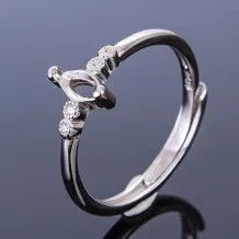 925 Sterling Silver Gold-Plated Minimalist Ring Setting for 3x6mm Marquise Cabochon