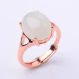 925 Sterling Silver Gold-Plated Minimalist Ring Setting for Oval Cabochon (6x8mm to 10x14mm)