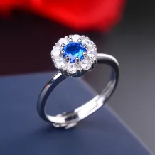 925 Sterling Silver Gold Plated ring empty stone For 5x5mm Round Cubic Zirconia