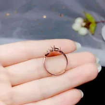 925 Sterling Silver Gold Plated Ring Mount For Oval 5x7mm Gemstones