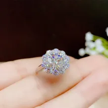 925 Sterling Silver Gold Plated Ring &amp; Pendant Setting For 6.5mm/8mm/9mm Round Moissanite