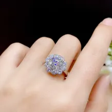 925 Sterling Silver Gold Plated Ring &amp; Pendant Setting For 6.5mm/8mm/9mm Round Moissanite