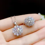925 Sterling Silver Gold Plated Ring & Pendant Setting For 6.5mm/8mm/9mm Round Moissanite