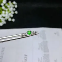 925 Sterling Silver Gold-Plated Ring Setting for 4x4mm Round Colored Gemstones