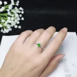 925 Sterling Silver Gold-Plated Ring Setting for 4x4mm Round Colored Gemstones
