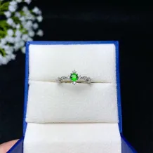 925 Sterling Silver Gold-Plated Ring Setting for 4x4mm Round Colored Gemstones