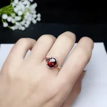 925 Sterling Silver Gold-Plated Ring Setting for 7x9mm Oval Colored Gemstones