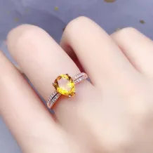 925 Sterling Silver Gold-Plated Ring Setting For 7x9mm Pear-Shaped Crystal/Diopside