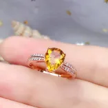 925 Sterling Silver Gold-Plated Ring Setting For 7x9mm Pear-Shaped Crystal/Diopside