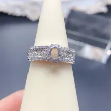 925 Sterling Silver Gold Plated Ring Setting For Oval 4*5 Ruby, Sapphire And Emerald