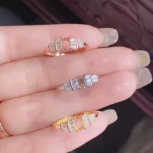 925 Sterling Silver Gold Plated Ring Setting - Oval 4x6mm for Ruby/Sapphire/Emerald