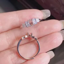 925 Sterling Silver Gold Plated Ring Setting - Oval 4x6mm for Ruby/Sapphire/Emerald