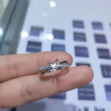 925 Sterling Silver Gold Plated Ring Settings For 5/6/7/8/9mm Round Moissanite