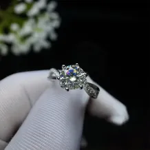 925 Sterling Silver Gold Plated Ring Settings For 5/6/7/8/9mm Round Moissanite