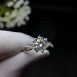925 Sterling Silver Gold Plated Ring Settings For 5/6/7/8/9mm Round Moissanite