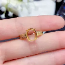 925 Sterling Silver Gold Plated Ring Settings Oval 3x4-9x11mm for Colored Stones