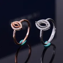 925 Sterling Silver Marquise Ring Setting For 3x6 4x8 5x10mm Stones
