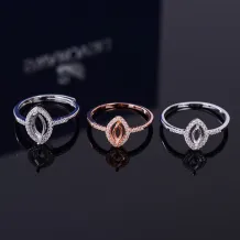 925 Sterling Silver Marquise Ring Setting For 3x6 4x8 5x10mm Stones