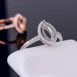 925 Sterling Silver Marquise Ring Setting For 3x6 4x8 5x10mm Stones