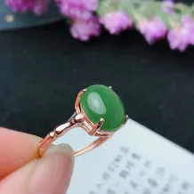 925 sterling silver plated with 18k gold Bamboo-Joint Ring Setting For 10x12mm Oval Jade Cabochon