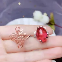 925 Sterling Silver Plated With 18k Gold Fashion Ring Settings Multiple Sizes For Jade/Crystal/Gemstones